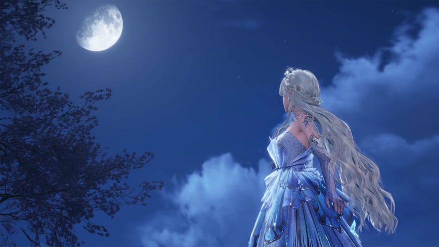 Nikki is looking at the moon in Infinity Nikki.