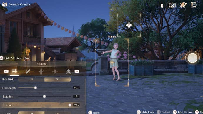 infinity nikki photo settings with manna