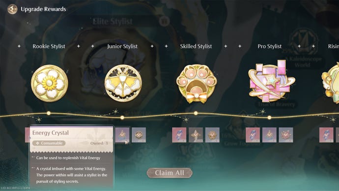 Stylist Rank rewards in Infinity Nikki.