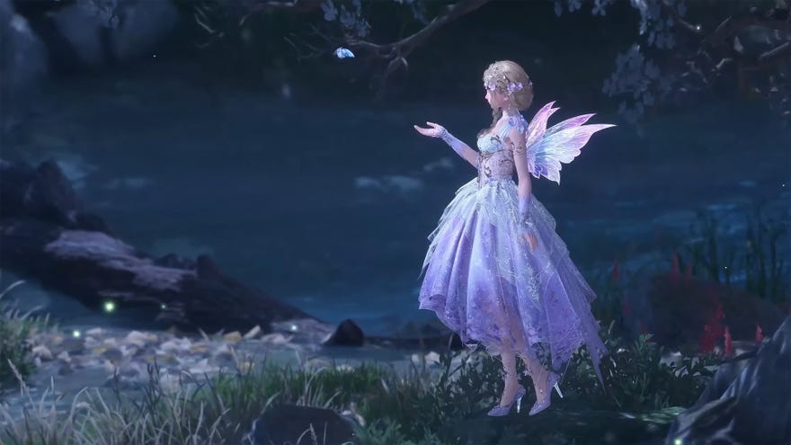 The protagonist in Infinity Nikki wearing a fairy outfit.