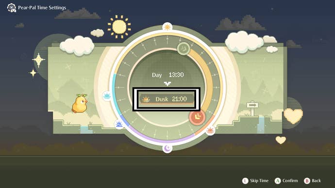 infinity nikki skip to time of day in pear-pal