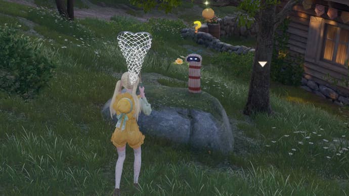 infinity nikki sneaking up on socko on rock