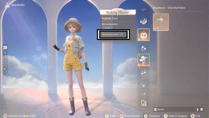 infinity nikki styling wardrobe accessory limit reminder