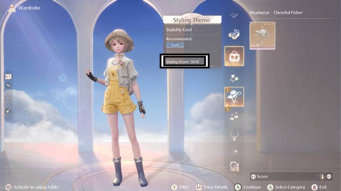 infinity nikki styling wardrobe style score counter