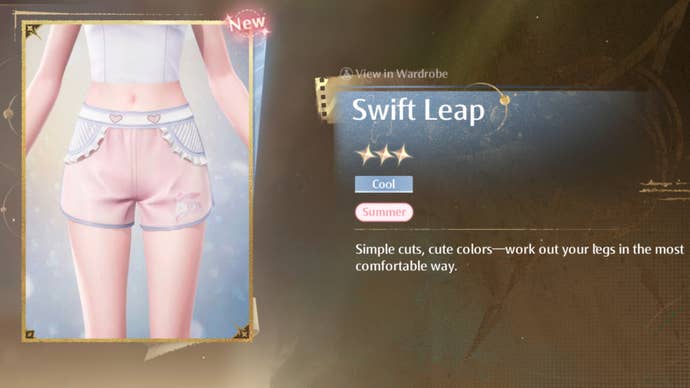 infinity nikki swift leap shorts crafting success