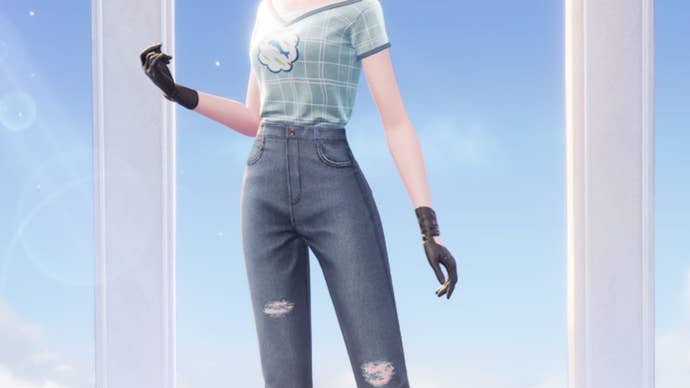 infinity nikki wearing midnight moon gloves