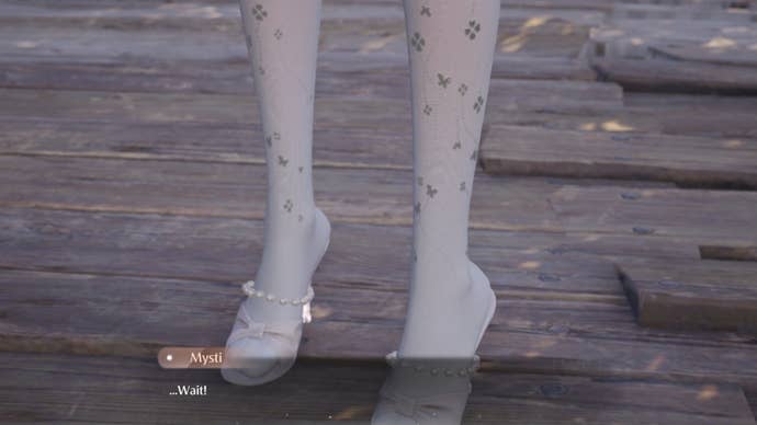 infinity nikki wearing the little luck socks for mysti