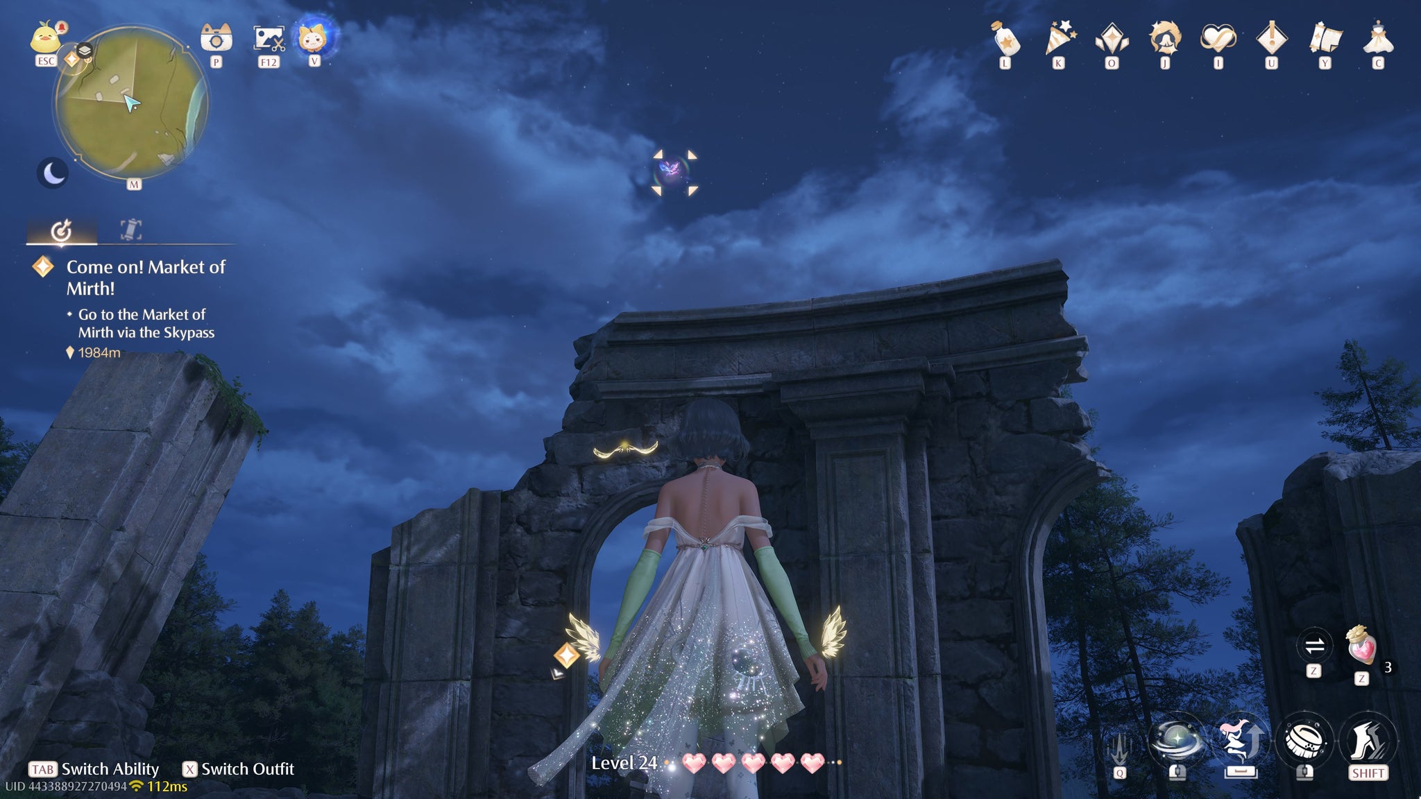 Nikki in Infinity Nikki in the process of collecting a Whimstar in the region of Breezy Meadow. - 39