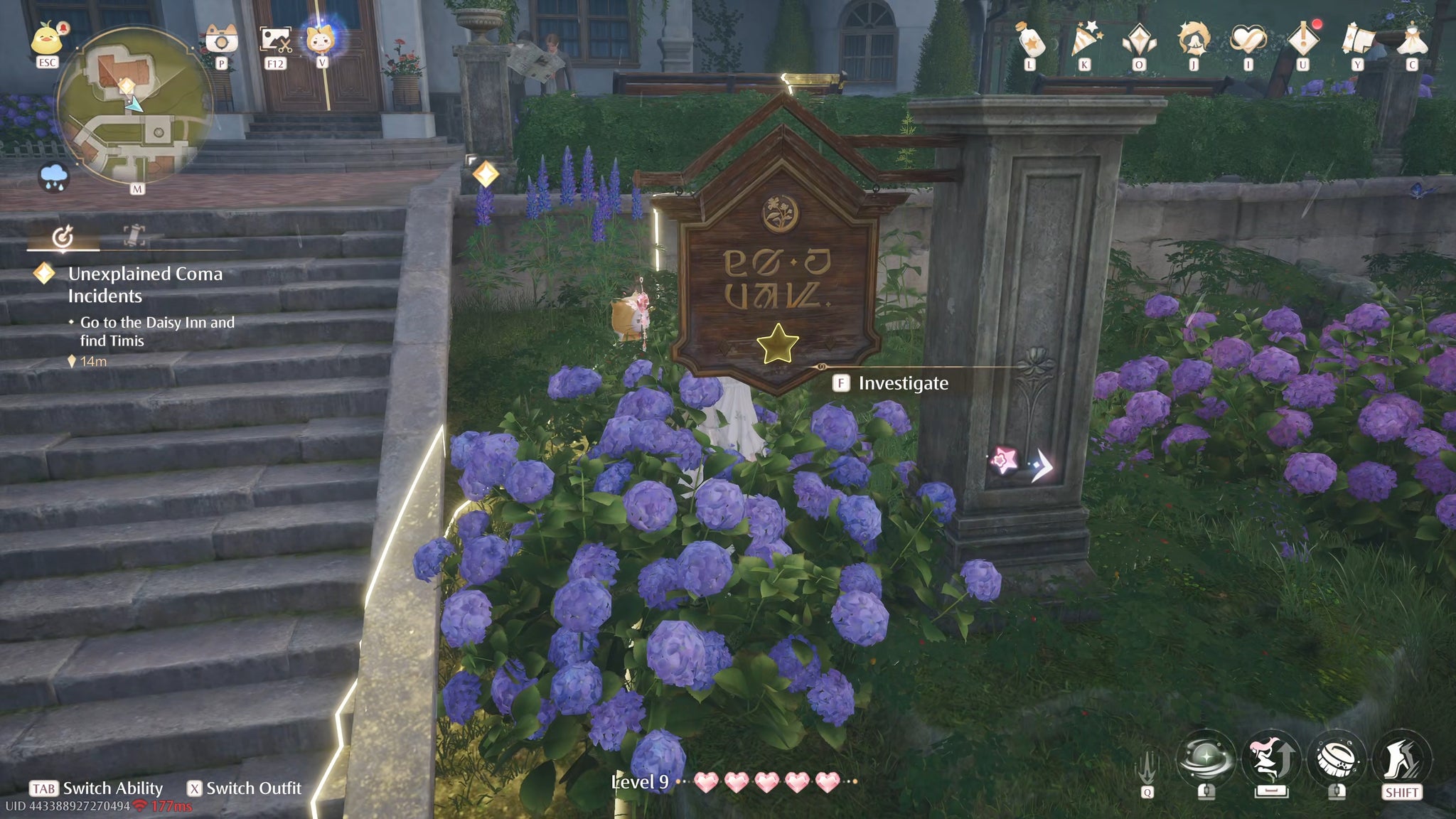 Nikki in the process of collecting a Florawish Whimstar in Infinity Nikki. - 17