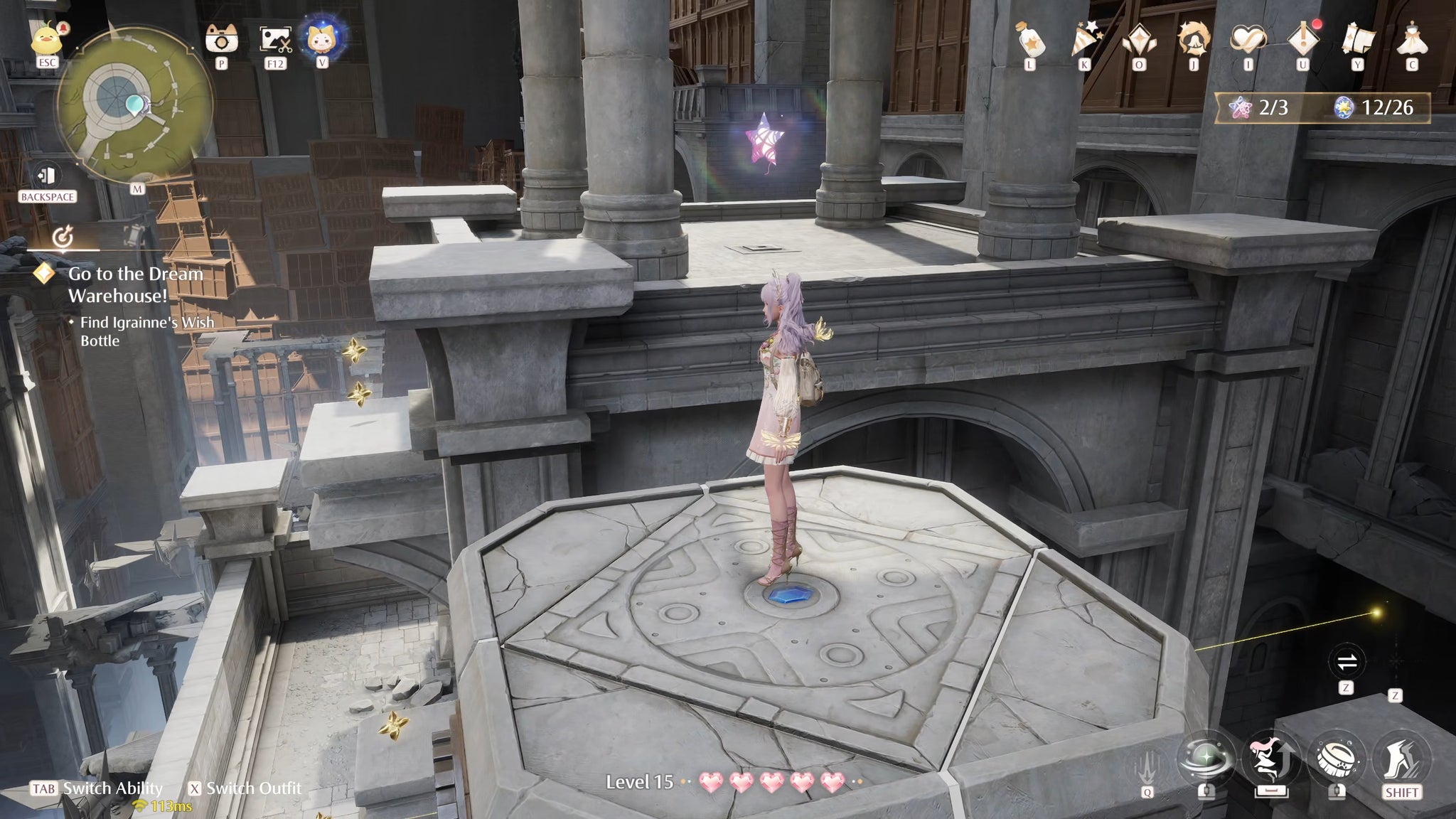 Nikki in the process of collecting a Florawish Whimstar in Infinity Nikki. - 21