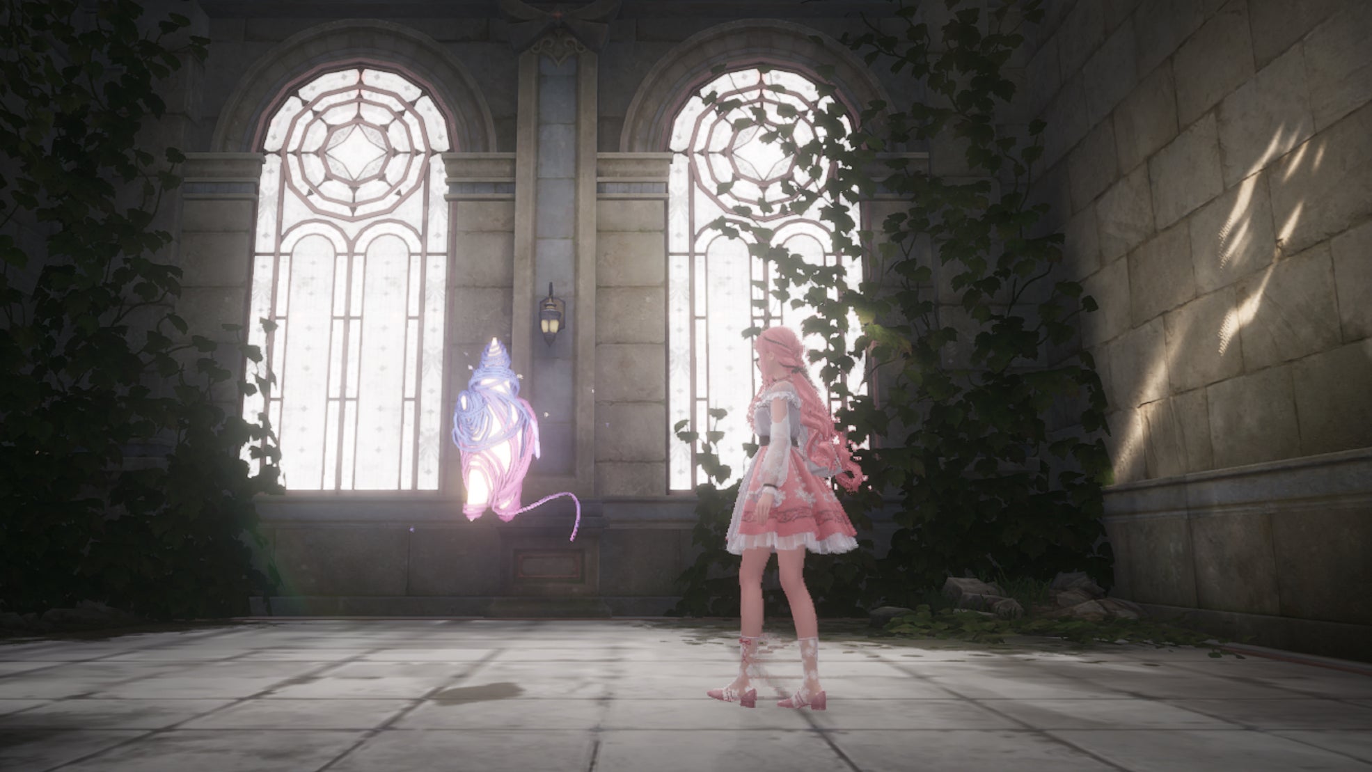 Nikki reaching out to touch a Whimstar in Infinity Nikki. - 1