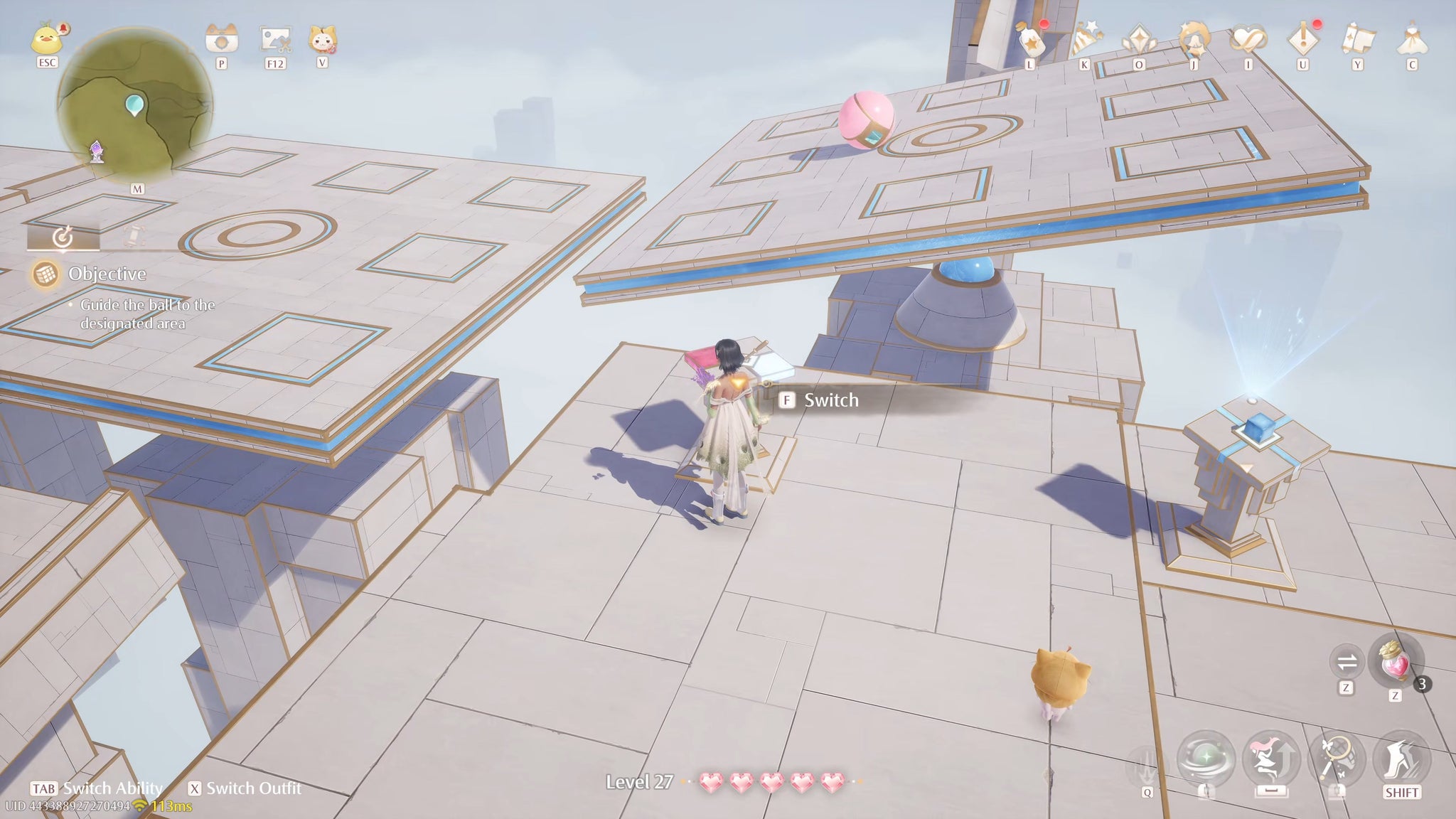 Nikki in Infinity Nikki completes a Curio Domain puzzle for a Whimstar in Stoneville. - 25