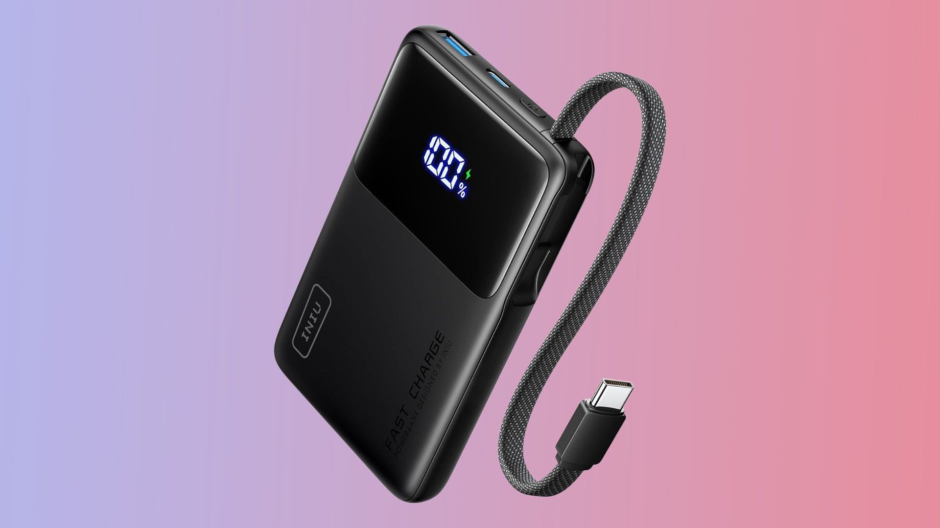 Save 49% on this 10,000mAh INIU power bank with integrated USB-C cable