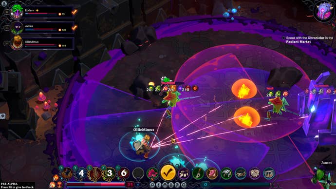 Ollie, James, and Ed fight some soldiers in a marker-filled arena in Inkbound.