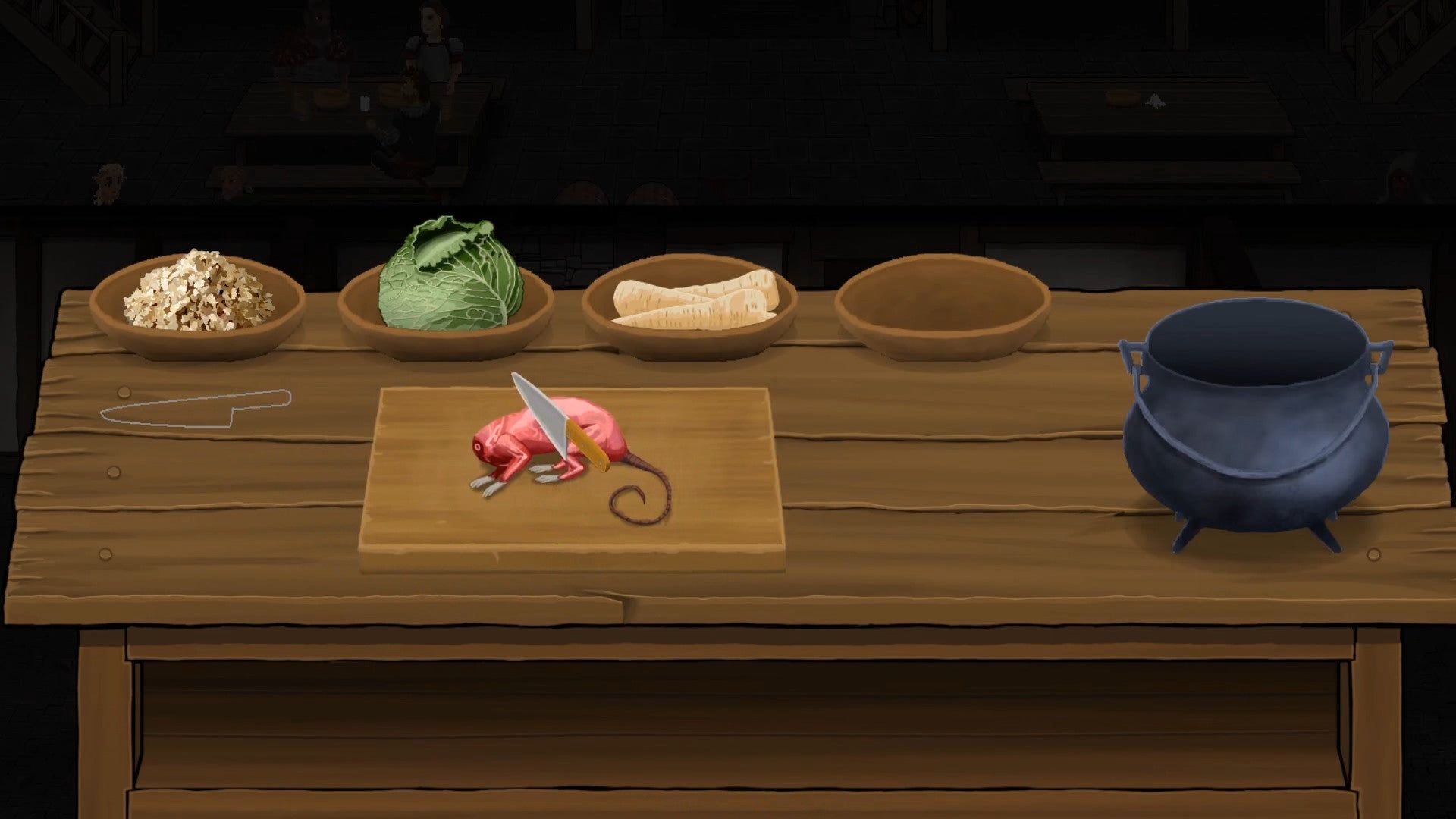 Ingredients for stew - including a rat - in Innkeep - 3
