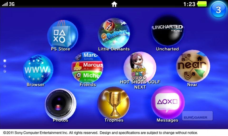 Primeira imagem do interface da PSP2 | Eurogamer.pt
