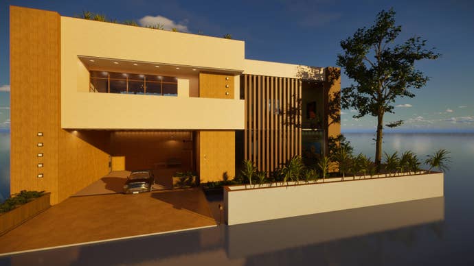 An angular, modern loft creatred in inZOI.