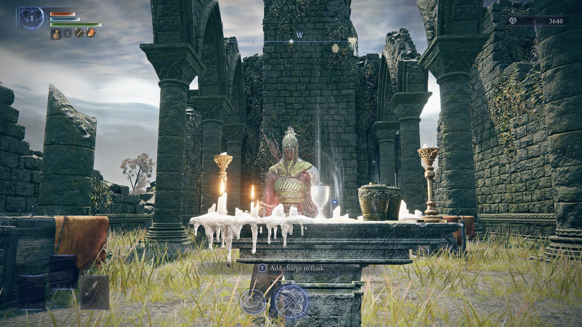 Ironeye stands ready to recieve another charge for his flasks in Elden Ring: Nightreign. - 6