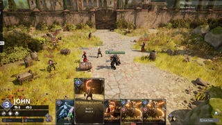 The player ponders their next move from a set of cards during combat in turn-based co-op RPG Ironmarked