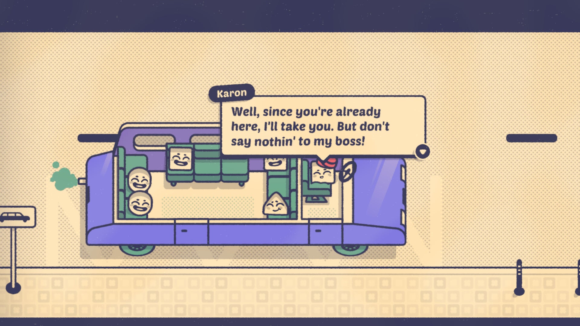 Some folks sitting on a bus in Is This Seat Taken? - 1