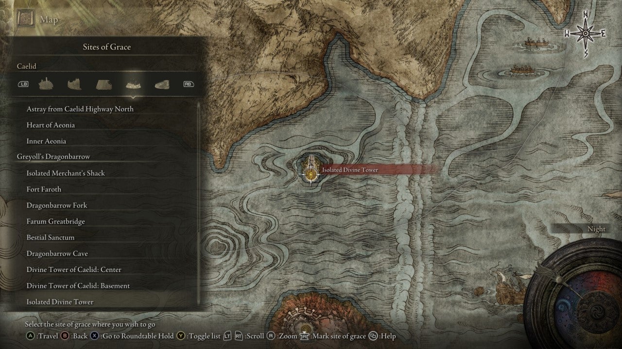 Isolated Divine Tower Grace in Elden Ring