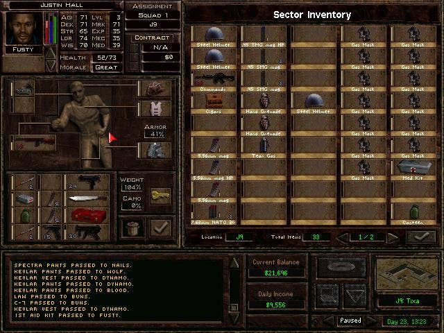 A complex sector inventory in Jagged Alliance 2