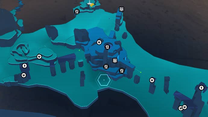 Part of the map of Jedha in Jedi: Survivor, showing various collectible locations.