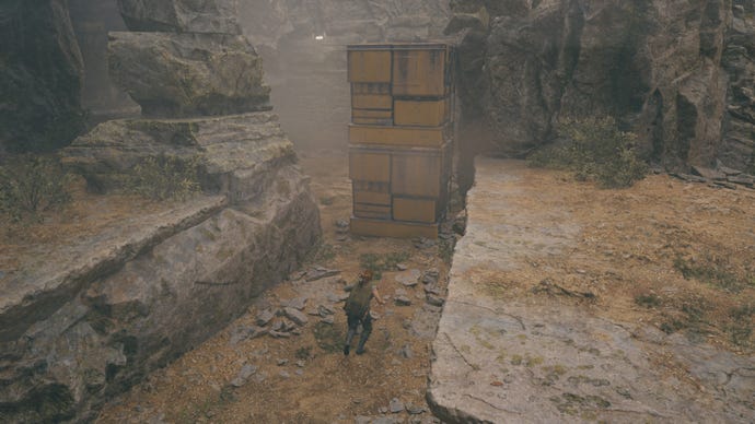 Cal Force Pushes a stack of cubes in the Winding Ravine in Jedi: Survivor.