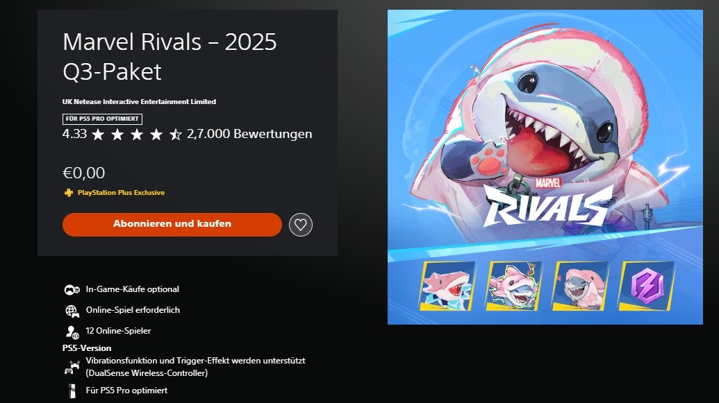 Marvel Rivals: Jeff der Landhai ist euch zu grimmig? PS-Plus-Mitglieder ...