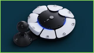 PS5 Acess controller features a singular joystick and a circular platform that you can customise with an array of swappable button and stick caps to suit your needs.