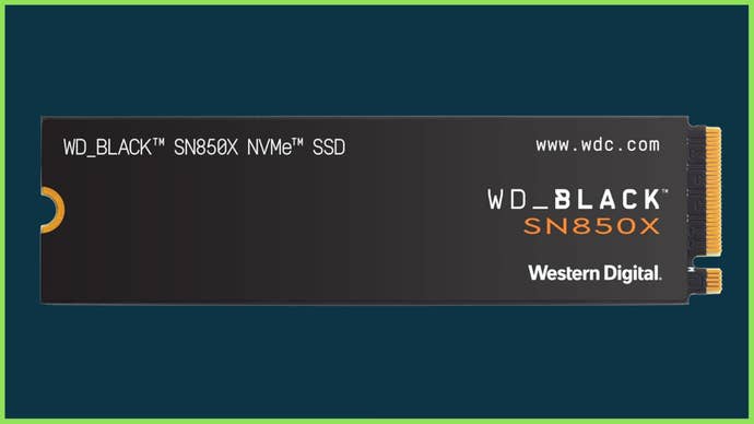 The WD_Black SN850X NVMe SSD on a Blue background