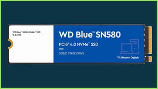 The WD_Blue SN580 1TB SSD on a blue background