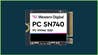 The Western Digital PC SN740 mini SSD on a blue background
