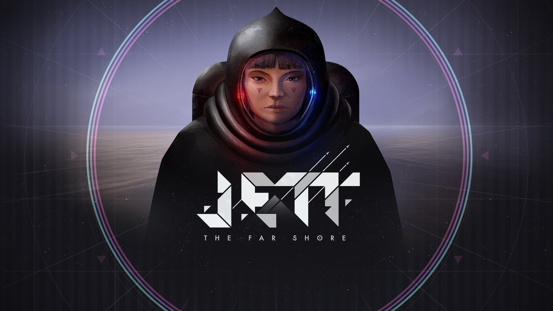 A girl in a space suit with the game logo Jett: The Far Shore in front of her - 1