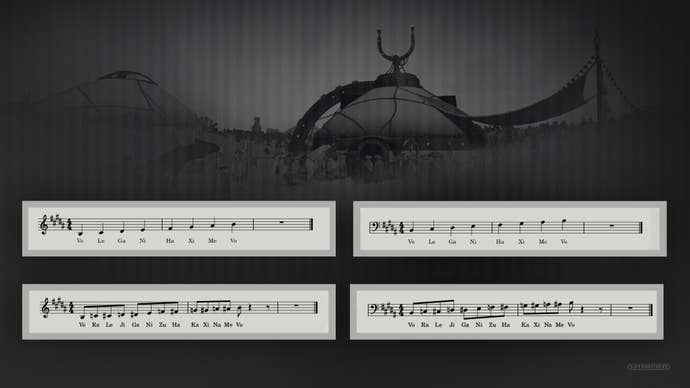 Sheet music in the "Volega" scale for Jett.