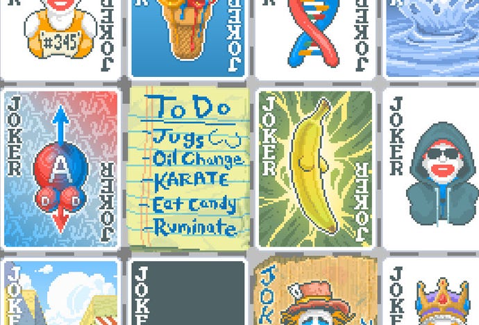 Some joker cards with boobs in a mod for card game Balatro