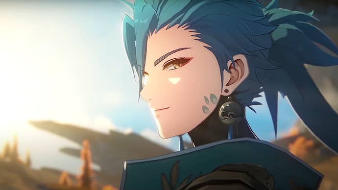 Jiyan of Wuthering Waves smiles at the camera.