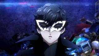 Joker closes his eyes before a battle in Persona 5 Strikers.