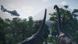 Jurassic World Evolution shows off napping dinosaurs and an angry Tyrannosaurus