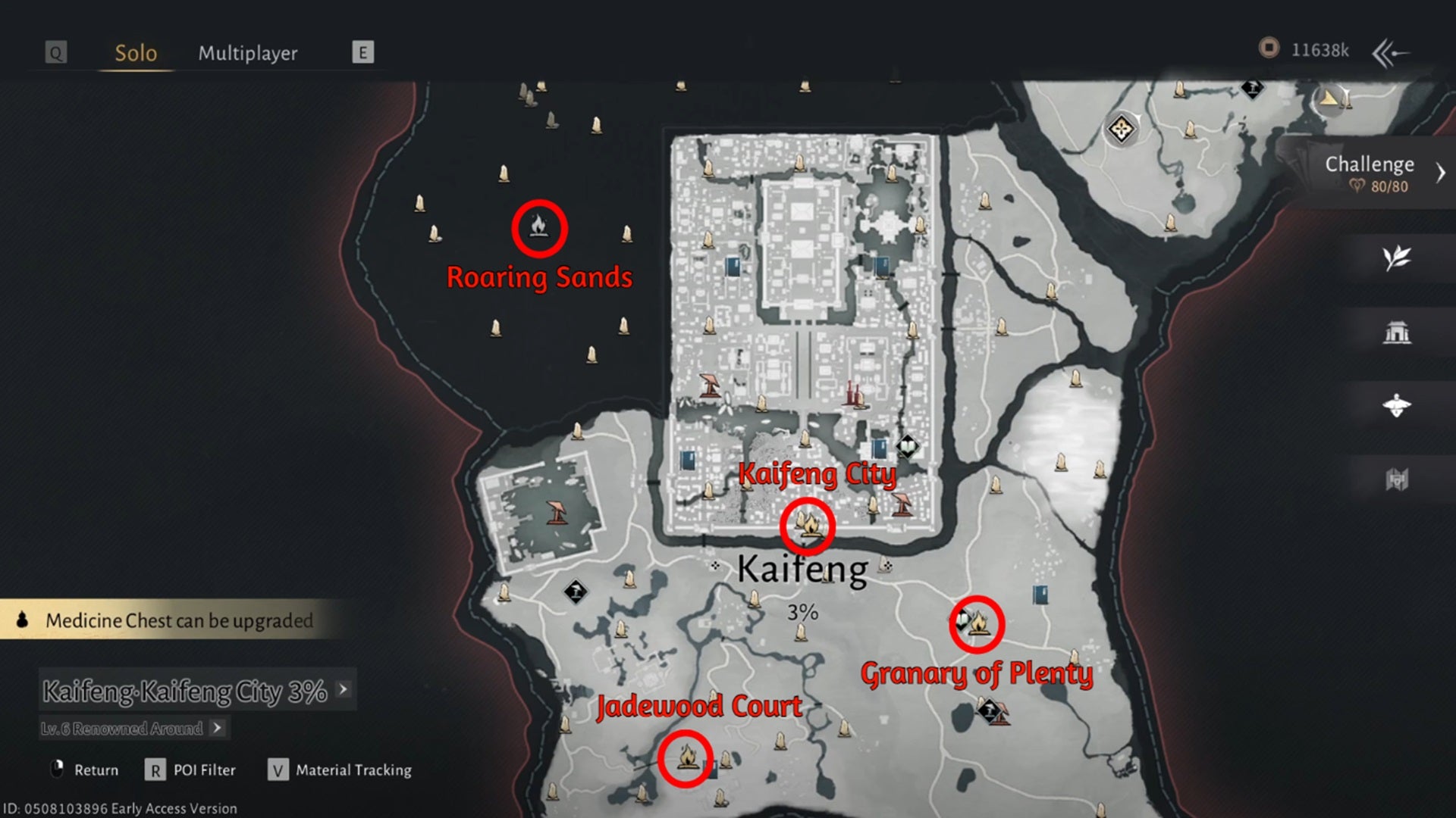 A map showing all Wayfarers in Keifeng in Where Winds Meet. - 5