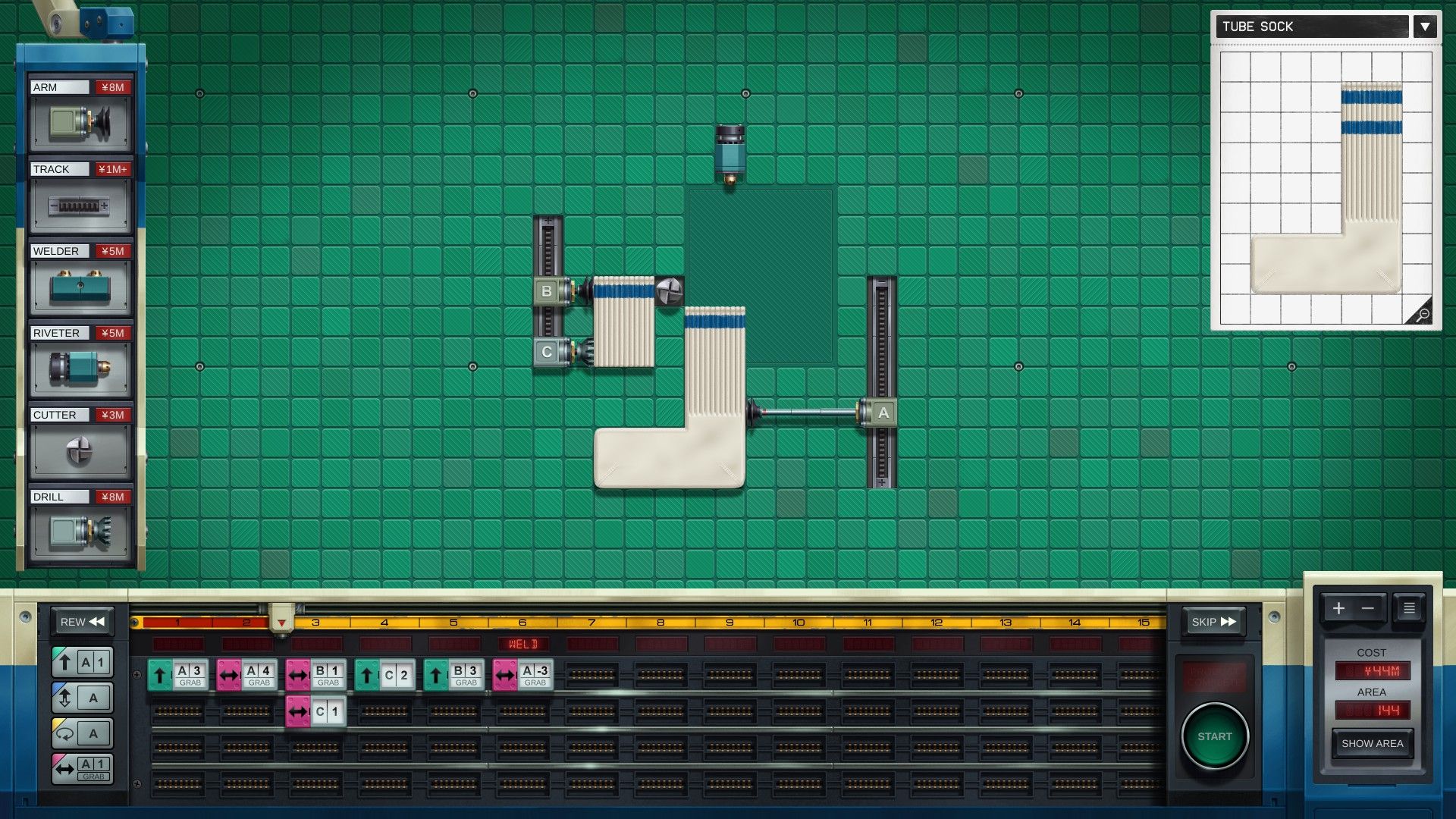 Fabric for a sock is torn into pieces on the workspace. - 5