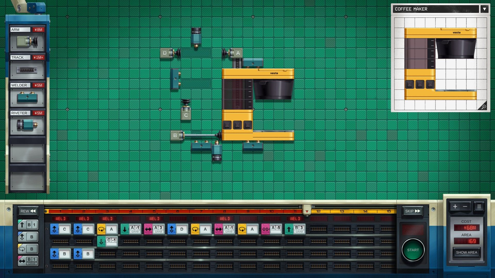 A coffee machine is put together on the workspace, but two of its pieces are misaligned. - 6