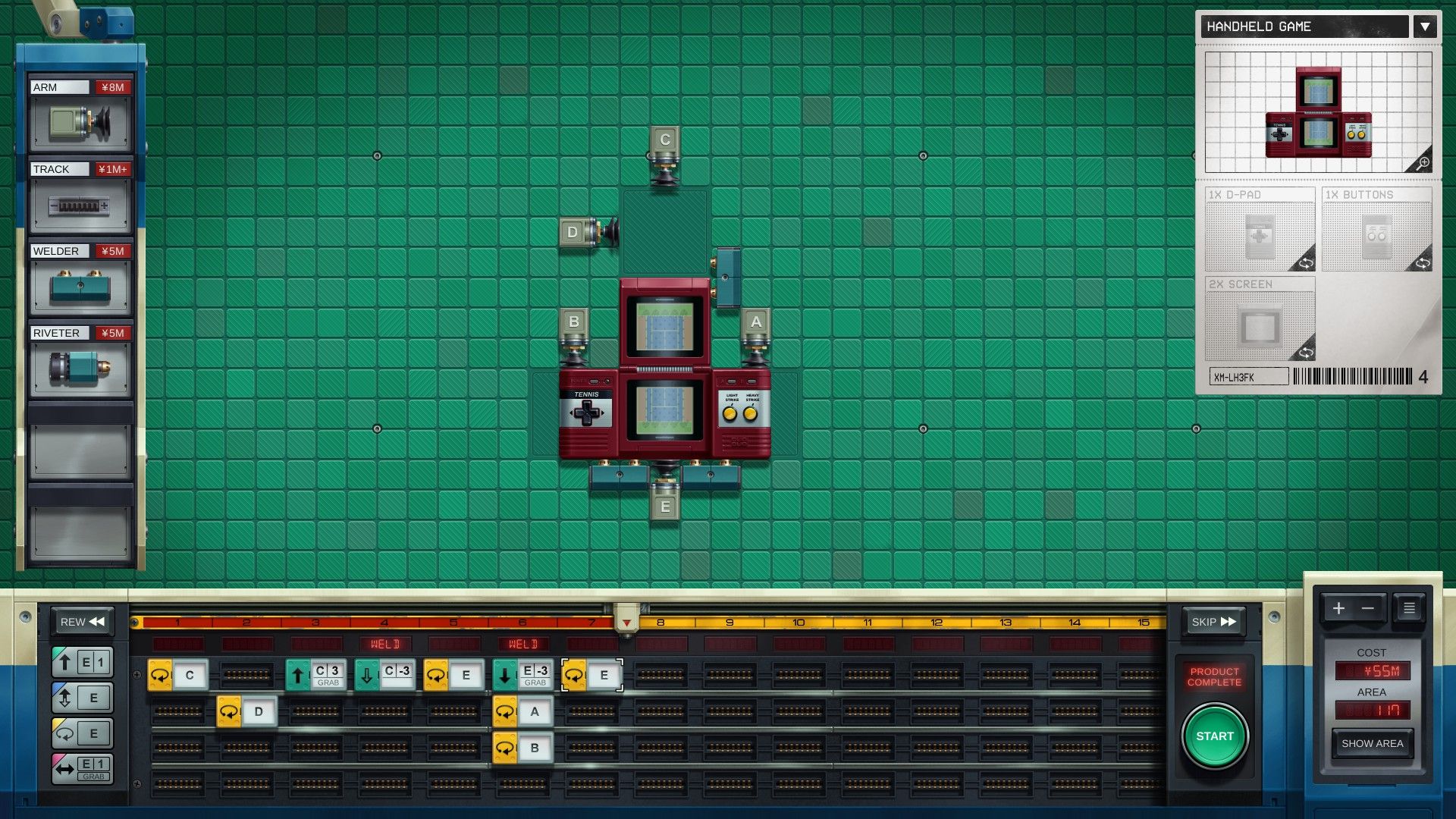 Tools piece together a games console with two screens. - 8