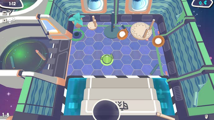 KallaX player stands in front of partly assembled floor lights, tables and stools