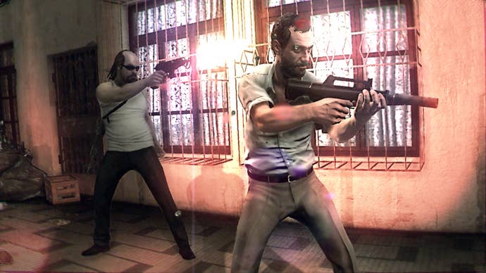 Kane and Lynch fire guns in Kane and Lynch 2: Dog Days