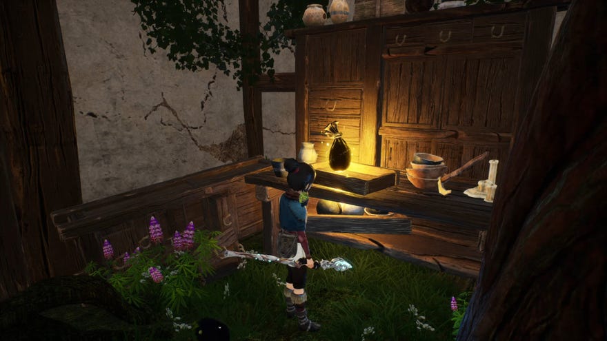 The path towards a Spirit Mail collectible in Kena: Bridge Of Spirits.