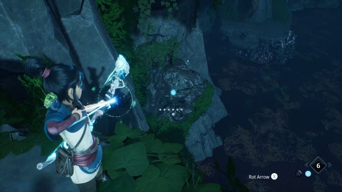 The path towards a Spirit Mail collectible in Kena: Bridge Of Spirits.