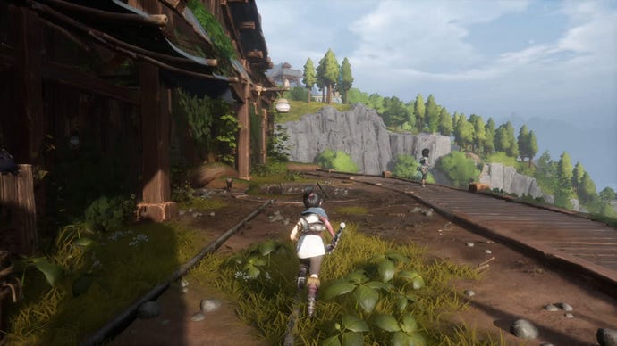 The path towards a Spirit Mail collectible in Kena: Bridge Of Spirits.