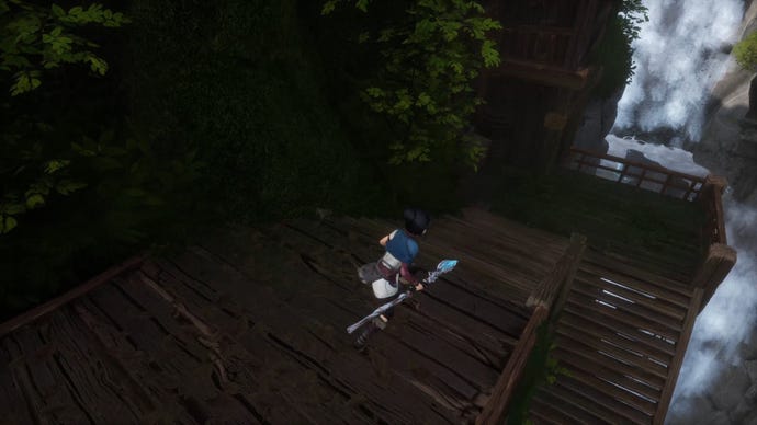 The path towards a Spirit Mail collectible in Kena: Bridge Of Spirits.