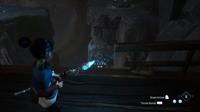 The path towards a Spirit Mail collectible in Kena: Bridge Of Spirits.